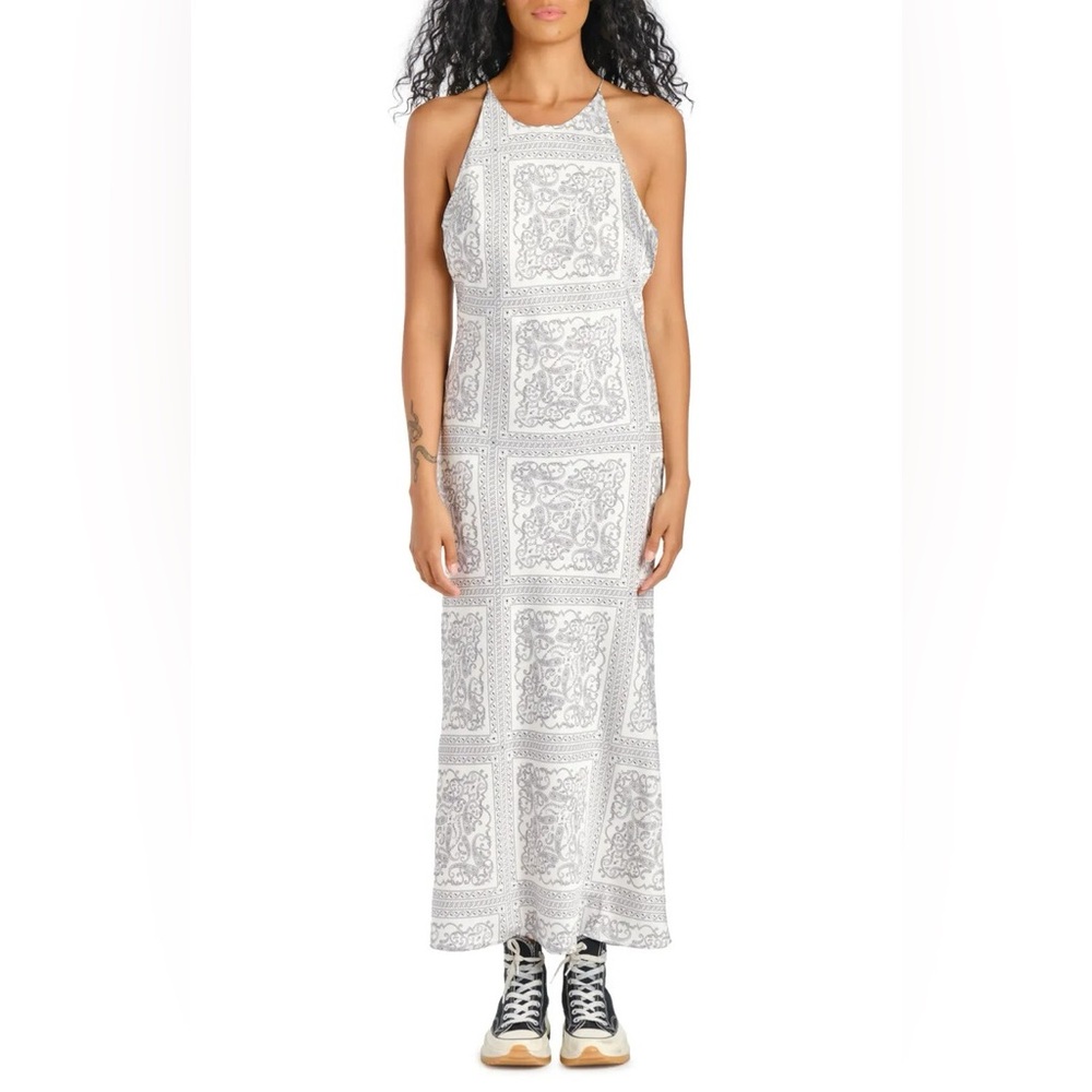 En Saison Bandana Print Halter Neck Dress
